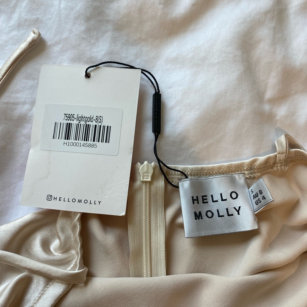 Hello Molly Gold Stain Cinched Dress, size S